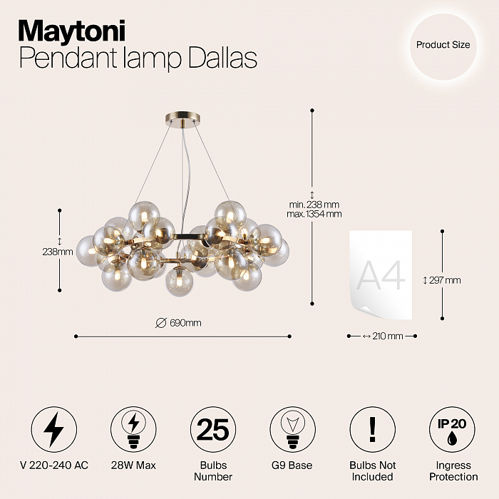 Светильник Maytoni MOD548PL-25G