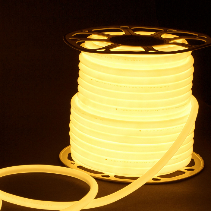 Уличный светильник Elektrostandard Гибкий неон 220V 9,6W 144Led 2835 IP67 круглый теплый белый, 50 м